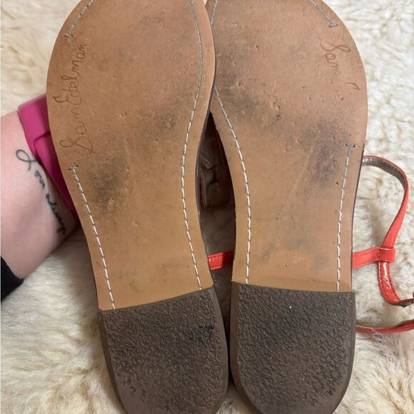 Sam Edelman Orange GiGi T-Strap Sandals - Picture 5 of 5